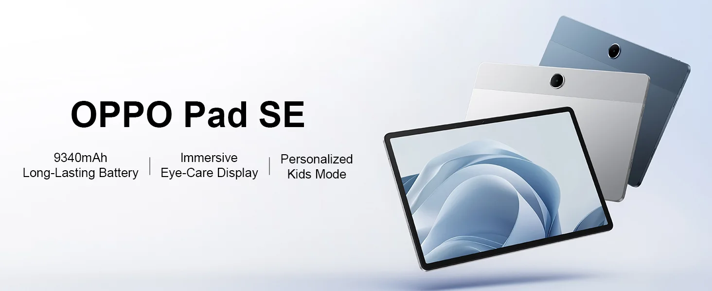Original OPPO Pad SE Tablet 4GB 128GB MediaTek Helio G100 90Hz LCD Display 1920x1200 Resolution 9340mAh Battery Facial Recognition