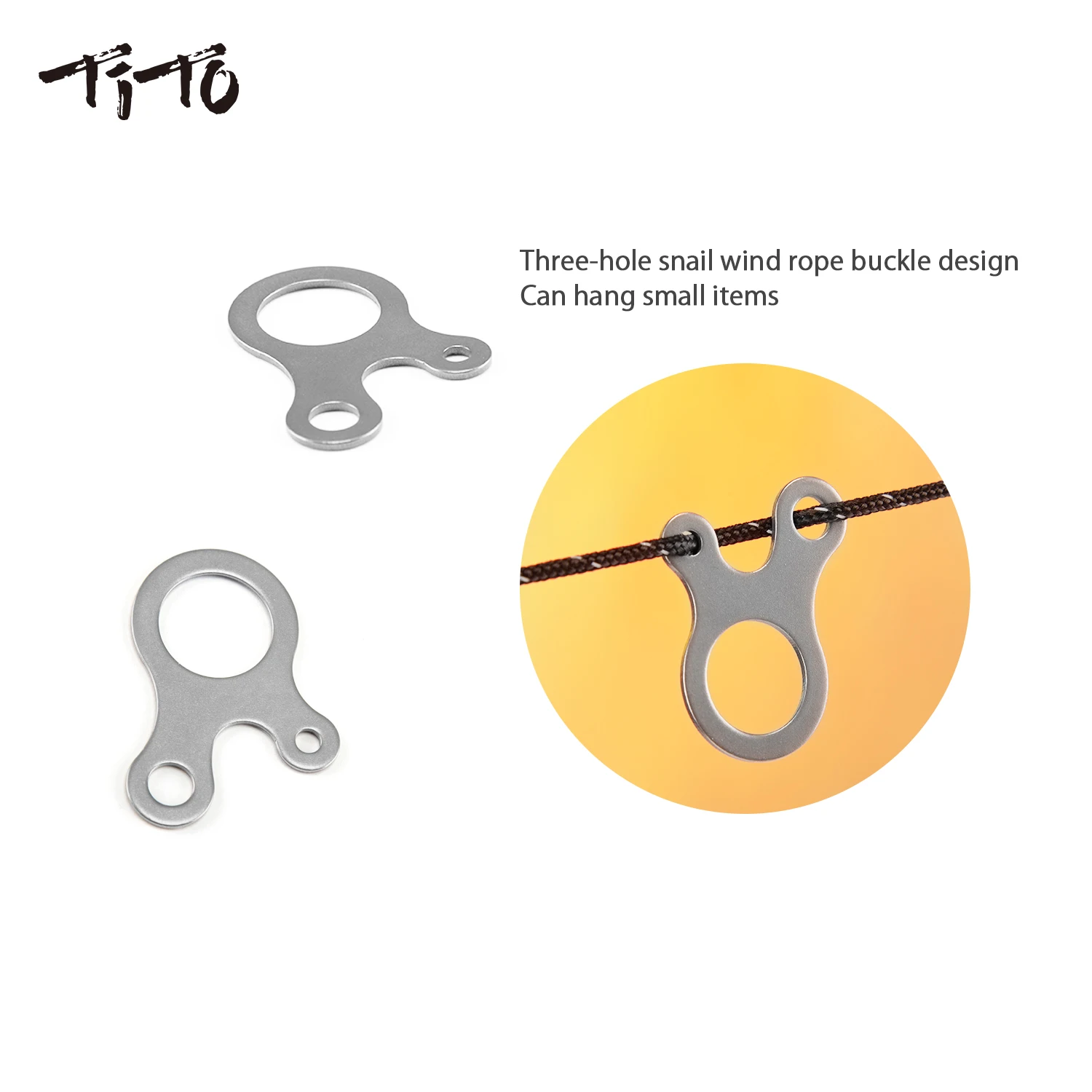 TiTo Titanium Alloy Wind Rope Resistance Regulator Buckle Camping Cord Tensioners Outdoor Canopy Tent Adjustable Length Buckle