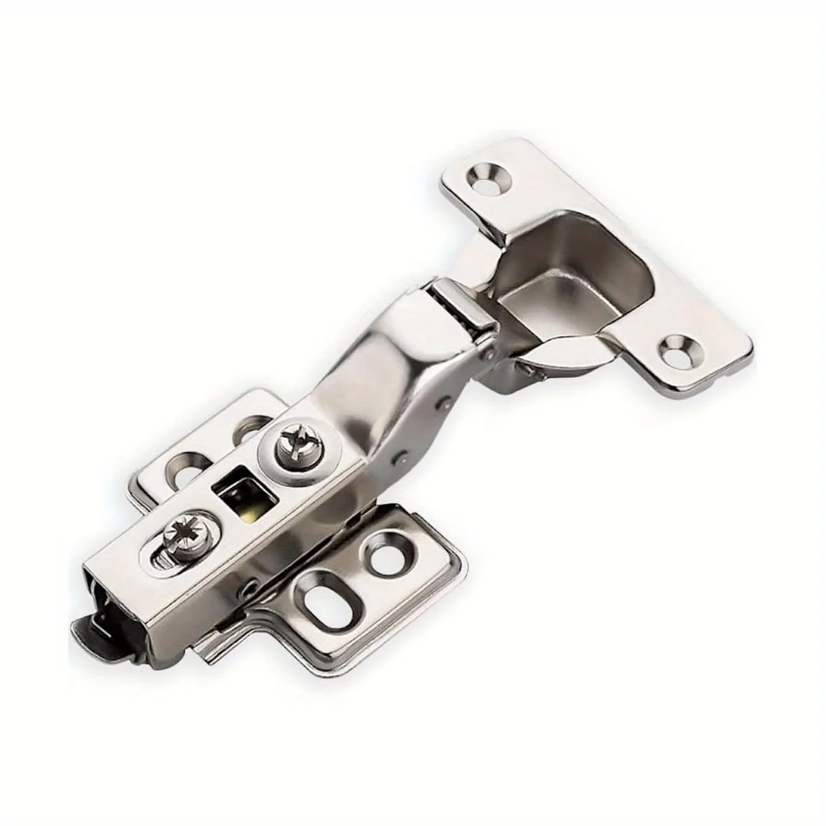 Stainless Steel Cabinet Door Hinges Hydraulic Damper Buffer Soft Close Quiet Wardrobe Door Concealed Hinges with Screws
