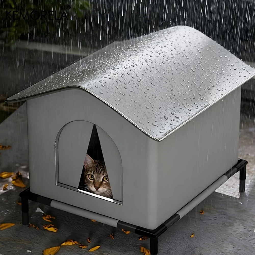 Stray Cat House Waterproof Summer Cool Pet Cave Sleeping Beds Home Foldable Washable for Outdoor Small Cats Puppy Supplies