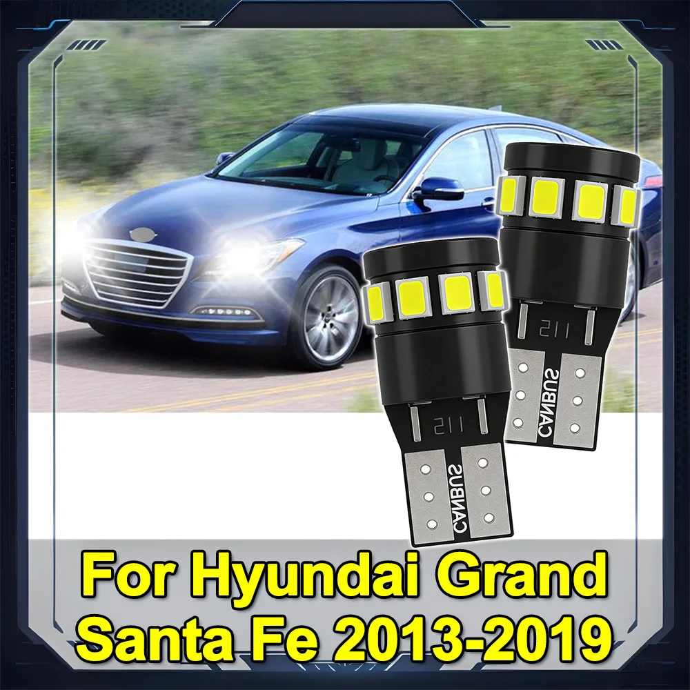 

2Pcs T10 W5W 194 168 License Plate Light 6000K white Mini Lamps For Hyundai Grand Santa Fe 2013-2019