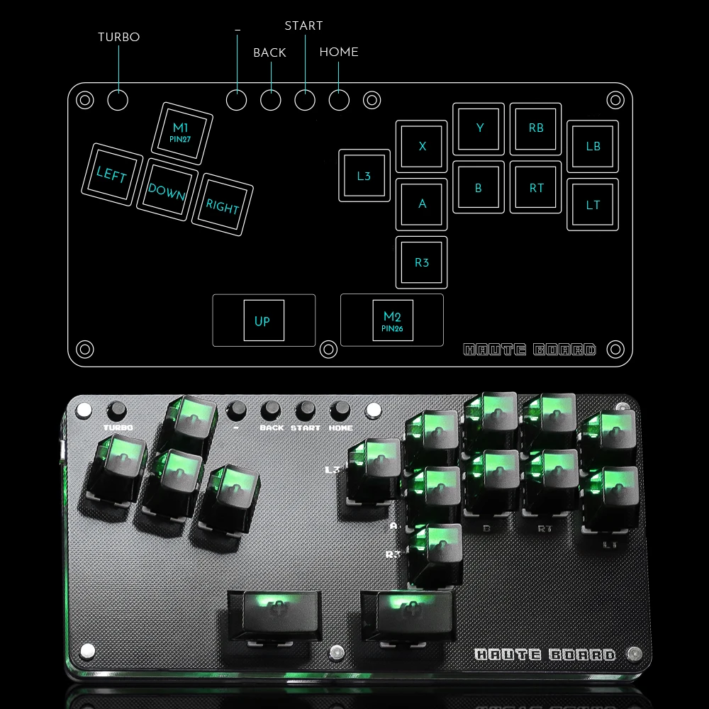 Haute42 Joystick Arcade Hitbox Sticker Bezprzepustowy Kontroler Hitbox Fightstick Dla PC / Ps3 / Ps4 / Switch Mini Kontroler Hitbox — zdjęcie produktu 6