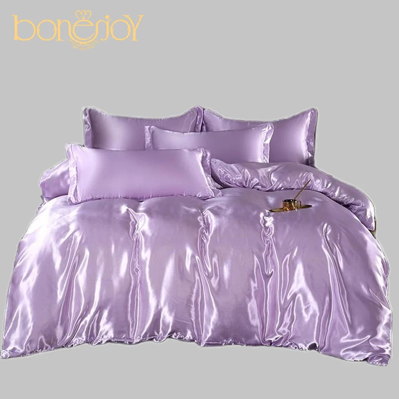 Bonenjoy 1pc Bed Cover for Summer Queen/King Size Quilt Covers Satin parrure de lit 2 personnes Double Bedding(no pillowcase)