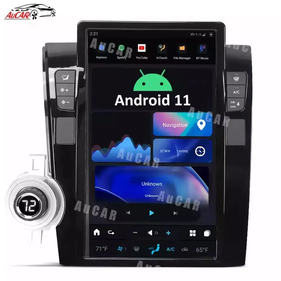 AuCar Tesla 13.6 "Auto Radio Für Toyota Tundra Sequoia 2007-2013 Android 11 Auto GPS Navigation Carplay Kopf einheit Auto Audio Video