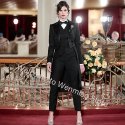 Costume de smoking de mariage pour femmes, veste à double boutonnage, gilet de pantalon, robe de soirée formelle, robe de maman, blazer de mode, 3 pièces