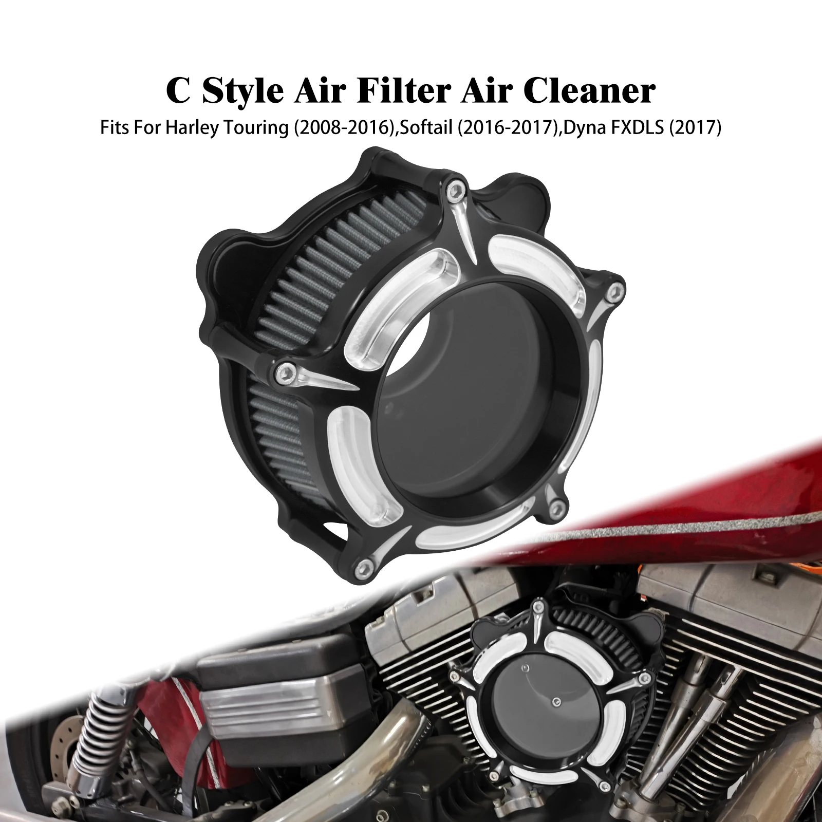 

Очиститель воздушного фильтра для мотоциклов Harley Touring Road Electra Tri Glide 2008-16, Dyna FXDLS (2017)