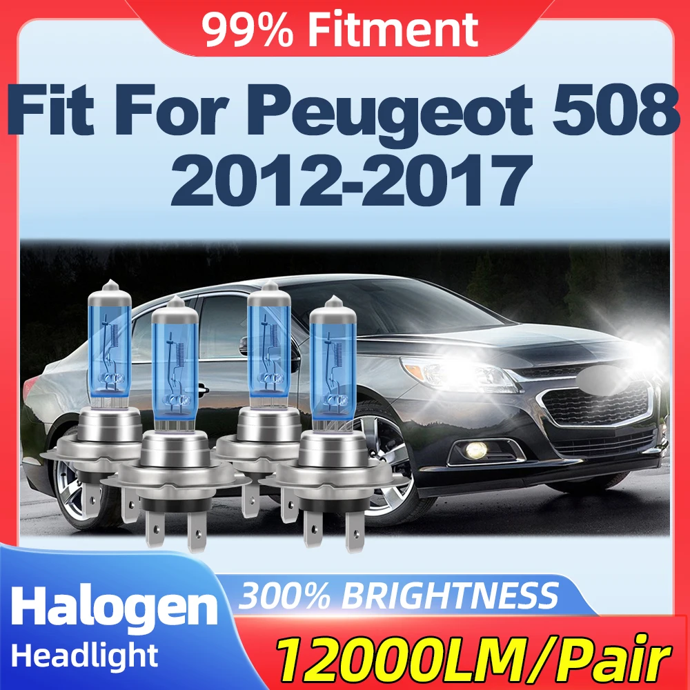 

Fit For Peugeot 508 2012 2013 2014 2015 2016 2017 24000LM Halogen Lights 200W Car Headlight Bulbs 12V 6000K Turbo Auto Lamps