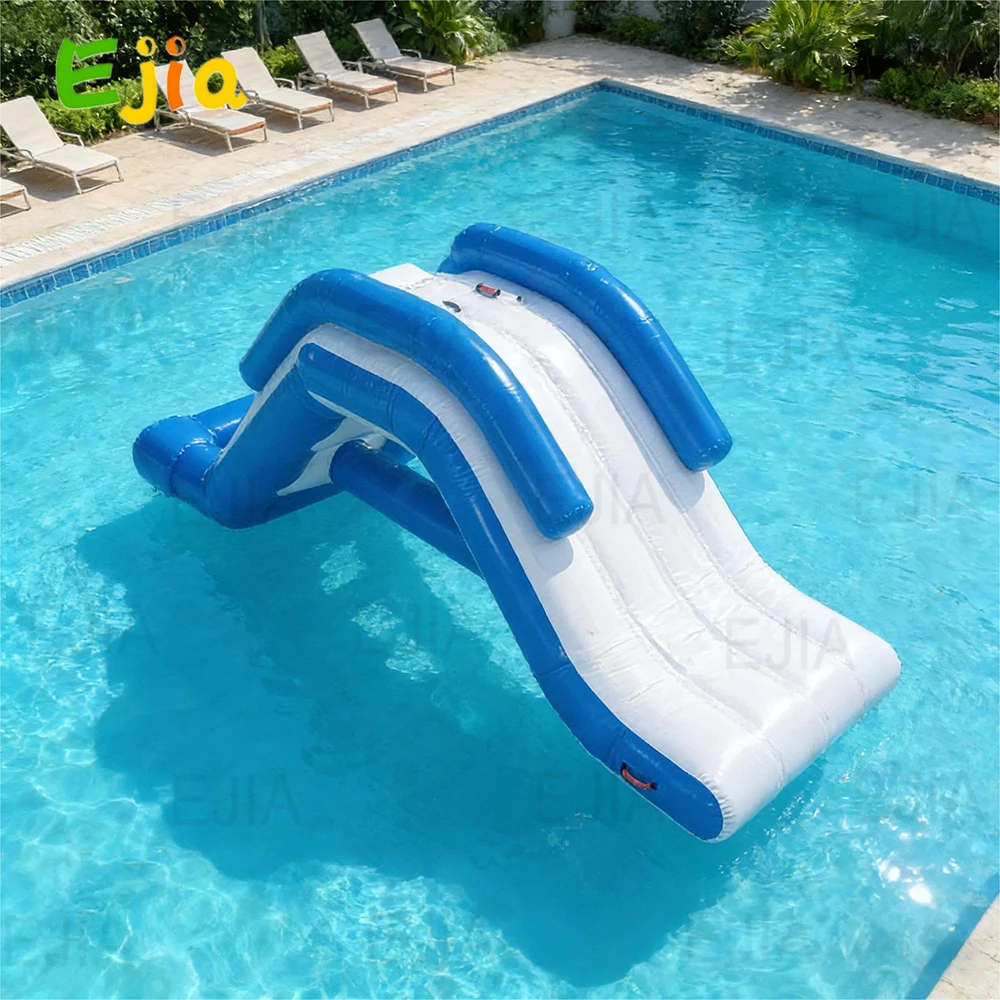 Toboggan gonflable pour enfants et adultes de 4m, toboggan de piscine d'arrière-cour en PVC robuste avec poignées de sécurité, eau extérieure d'été Portable