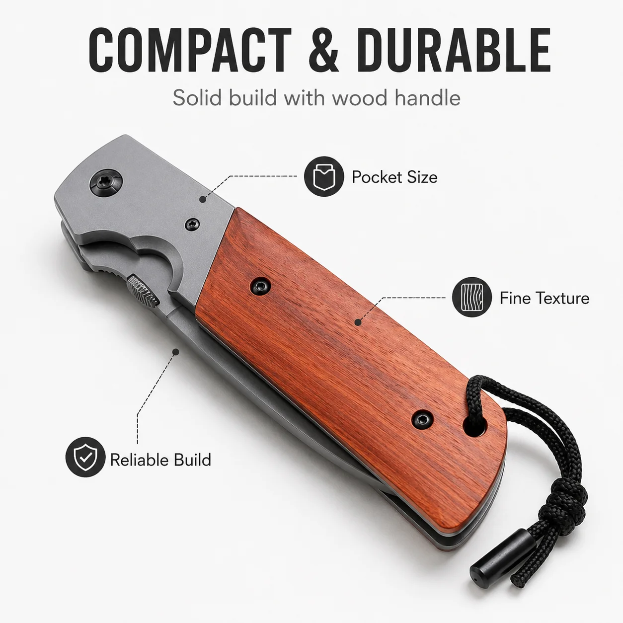 Couteau outdoor pliant pour camping et randonnée