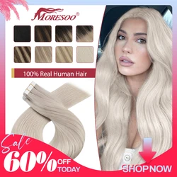 Extensions de cheveux naturels Remy – Moresoo, cheveux humains, ombré, Machine à Balayage, Invisible, sans couture, trame de peau lisse, pour femmes extension cheveux naturel humain cheveux humain extensions de cheveu