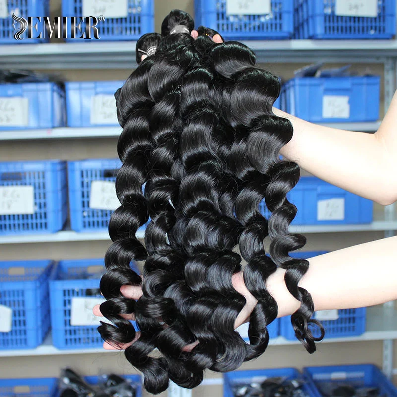 10-30inches Loose Wave Bundles Brazilian Human Hair Weave For Women Hair Bundle 1/3/4pcs Lot Natural Black Remy Hair Extensions