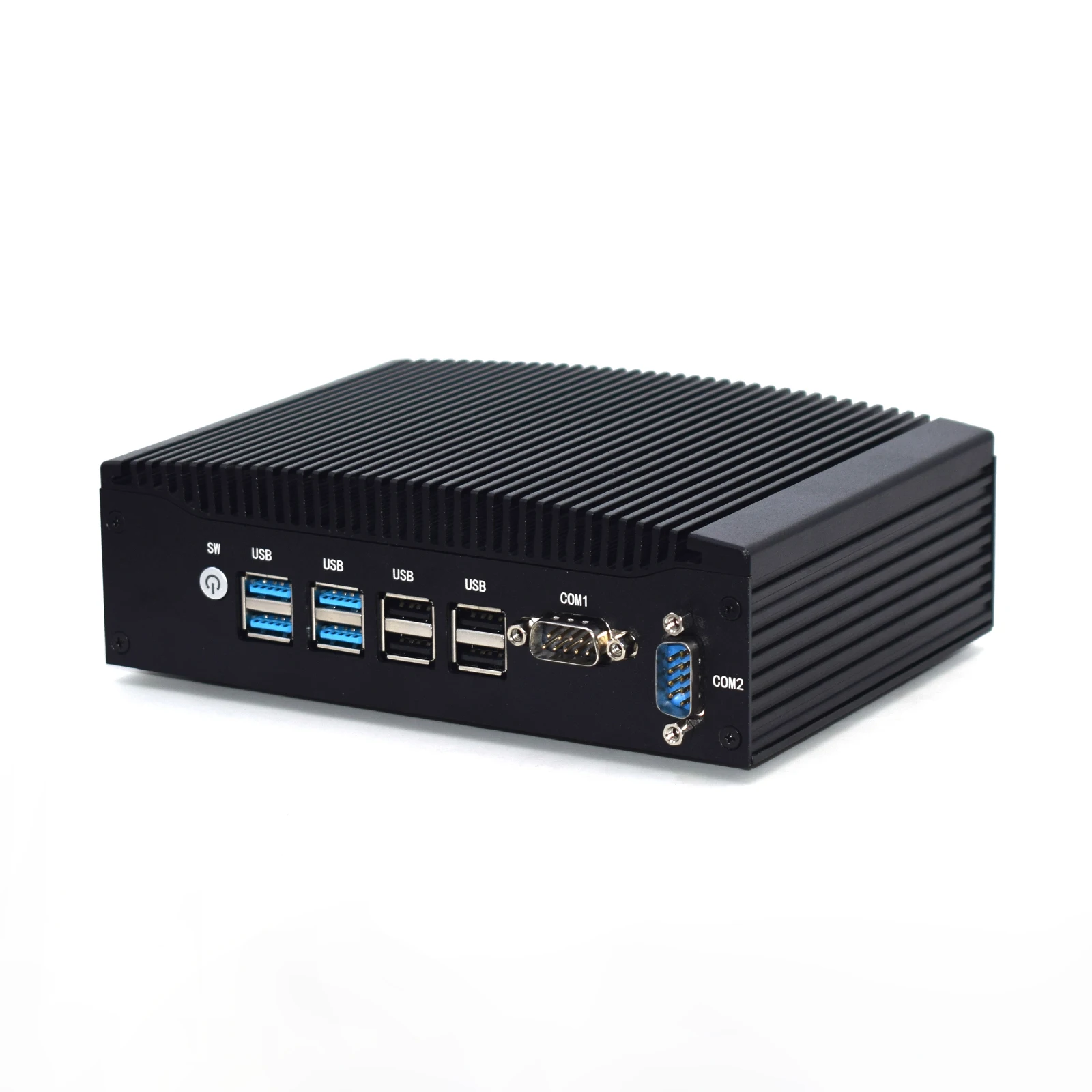 Mini PC industriel avec 8 ports USB, double Lan RS232, Fanless