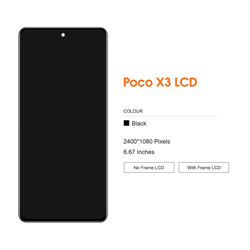 6.67'' AMOLED For Xiaomi POCO X3 Display LCD Touch Screen Digitizer For POCO X3 Pro NFC LCD Replacement Parts M2007J20CG Display