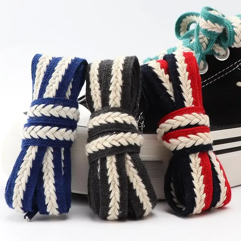 Lacets Lumineux en Coton pour Baskets de Qualité, 1.5cm, 100/120/140/160cm