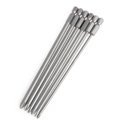 6Pcs/Set 1/4'' Shank 150mm Long S2 Steel Magnetic Hex Cross Head Screwdriver Bit F1FC