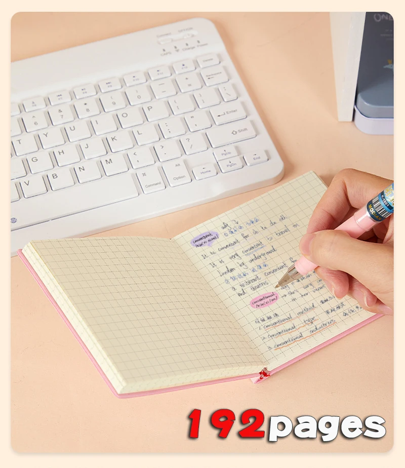Quadratisches Notizbuch und Tagebuch, Mini-Notizblock, Tagebuch, Agenda, Planer mit liniertem/Raster/blankem Briefpapier für den Schulanfang, Bürobedarf – Detail 5