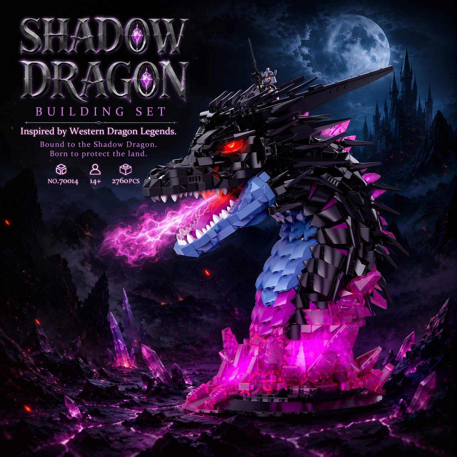 LED Shadow Dragon Head Building Set — product detail 4