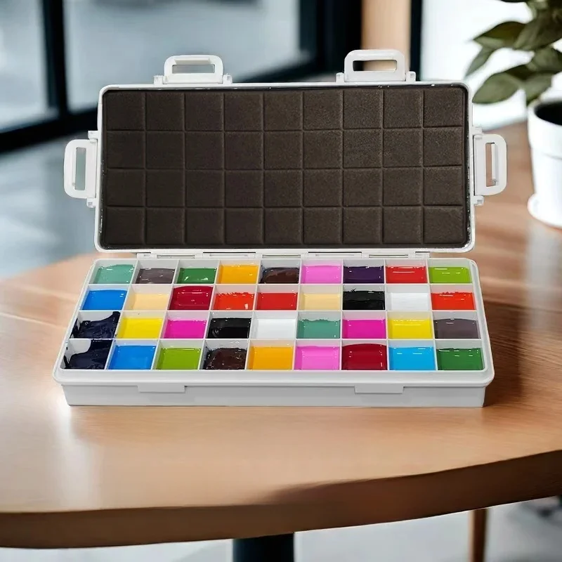 Uszczelnione pudełko na farbę nawilżającą 12/24/36 Siatka Pigment olejny Organizer Paleta akwareli Przechowywanie farb akrylowych Materiały artystyczne — zdjęcie produktu 7
