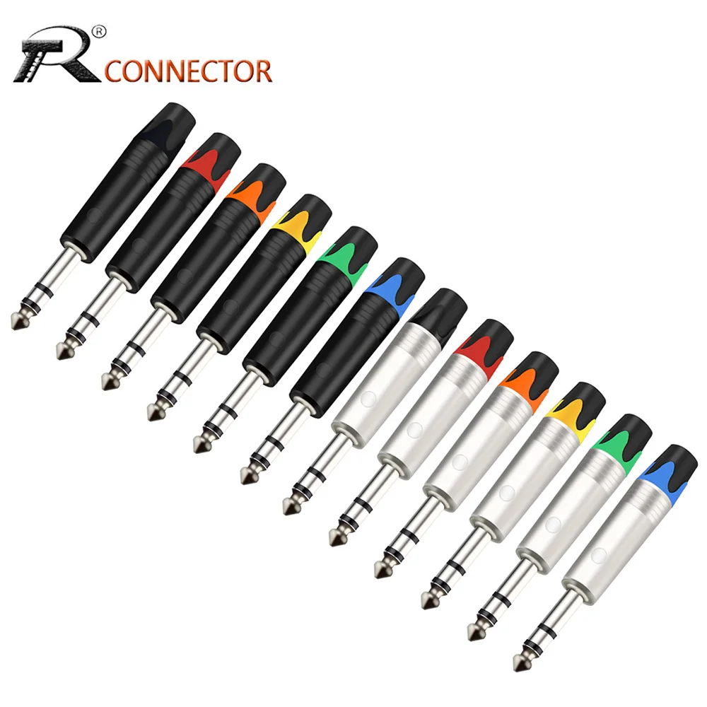 10pcs 6.35mm Stereo Plug,1/4