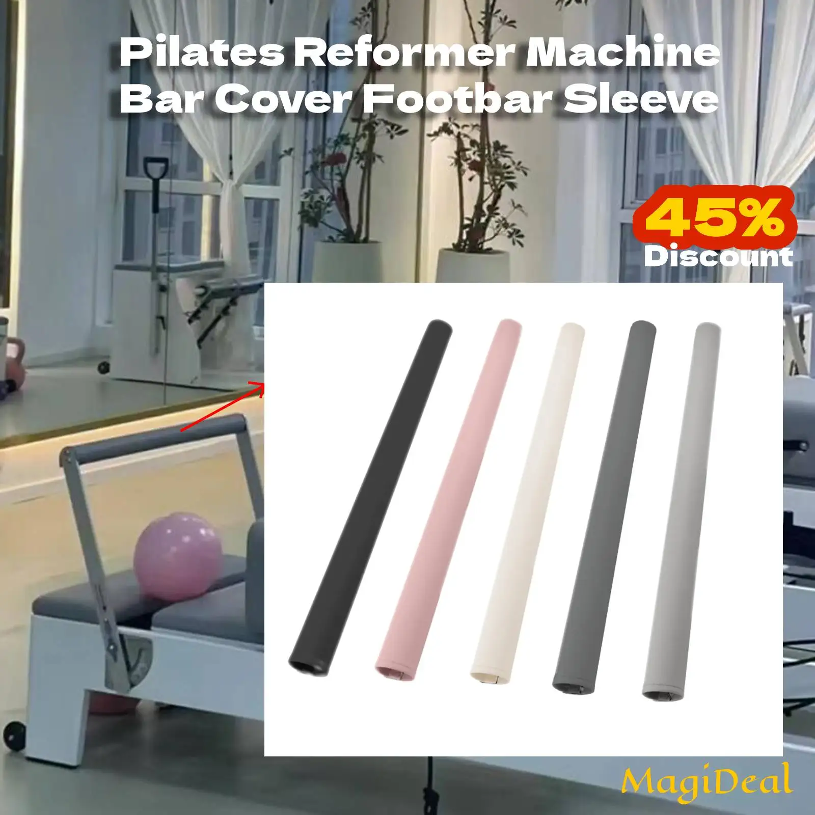 Bar Cover Footbar Sleeve Push Rod Cover Handle Grip Sleeve for Pilates Reformer Machine,Fitness Machine Bar Protector Rod Cover