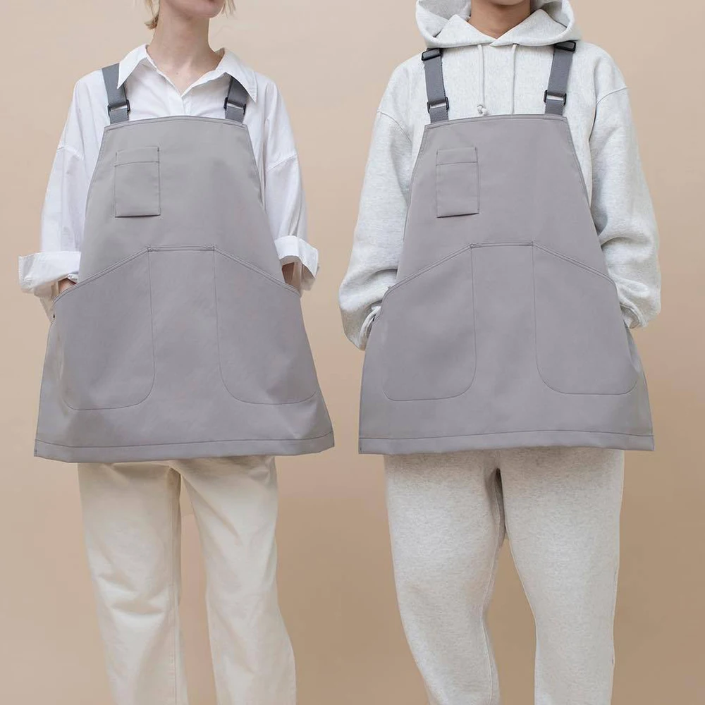 Waterproof Adjustable Apron for Men and Women, Cotton Coverall, Splicing Section, Waiter, Barber Work Apron, New