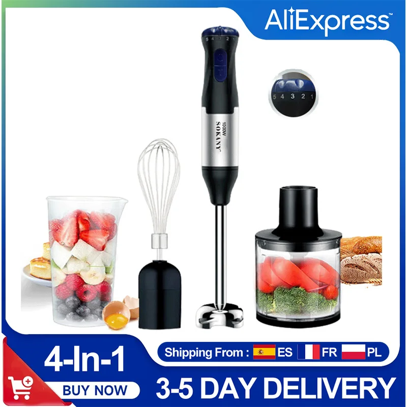 1000W 10000 RPM Four In One handhold Blender With Stainless Steel smoking suit For Home dogs