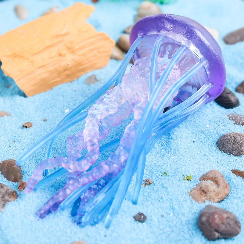 Simulation Ocean Animals Jellyfish Coronata Action Figures Cuttlefish Marine Life Aquarium Miniacture Childrens Educational Toys