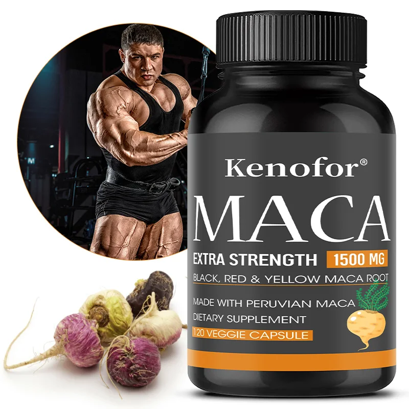 

Organic Maca Capsules with Black, Red & Yellow Maca Root Extract, Energy, Endurance & Mood Supplement for Men & Women