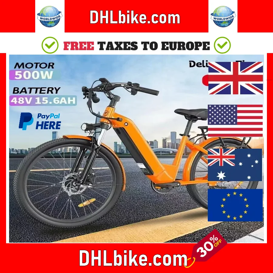 

EU Spot BLJ DS-2608 500W Women's Electric Bicycle 26 inche Tire Electric Bike 48V 15.6AH Battery city ​​E-Bike