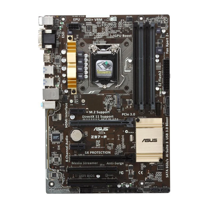 Imagem -02 - Placa-mãe Asus Z97-p Lga 1150 Intel Z97 Hdmi Sata gb s Usb 3.0 Atx Intel