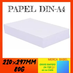 Papel Din-A4 para Impresora, Papel Blanco 80g, Folio Extrablanco 210x297mm, Papel Multifuncional Ideal para Uso de Trabajo en Oficina Imprimir Apuntar Dibujar Origami Papiroflexias Impresión de Foto, Material Colegio