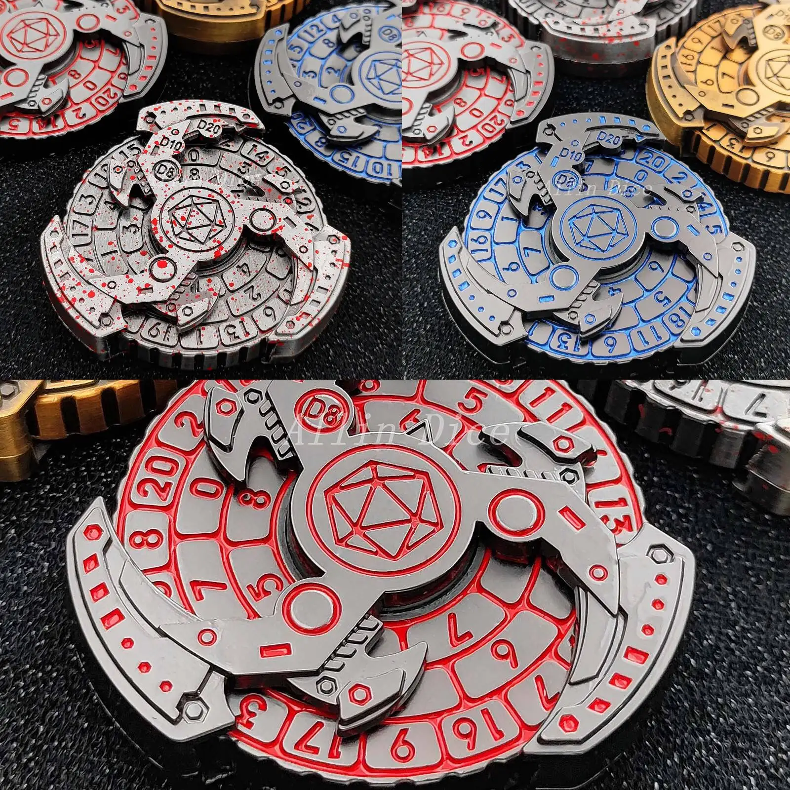 Roulette Dice D&D Metal Dice Fingertip Gyro Dice for Dungeons and Dragon Compass Dice DND Spinner Dice RPG Machine DND Dice