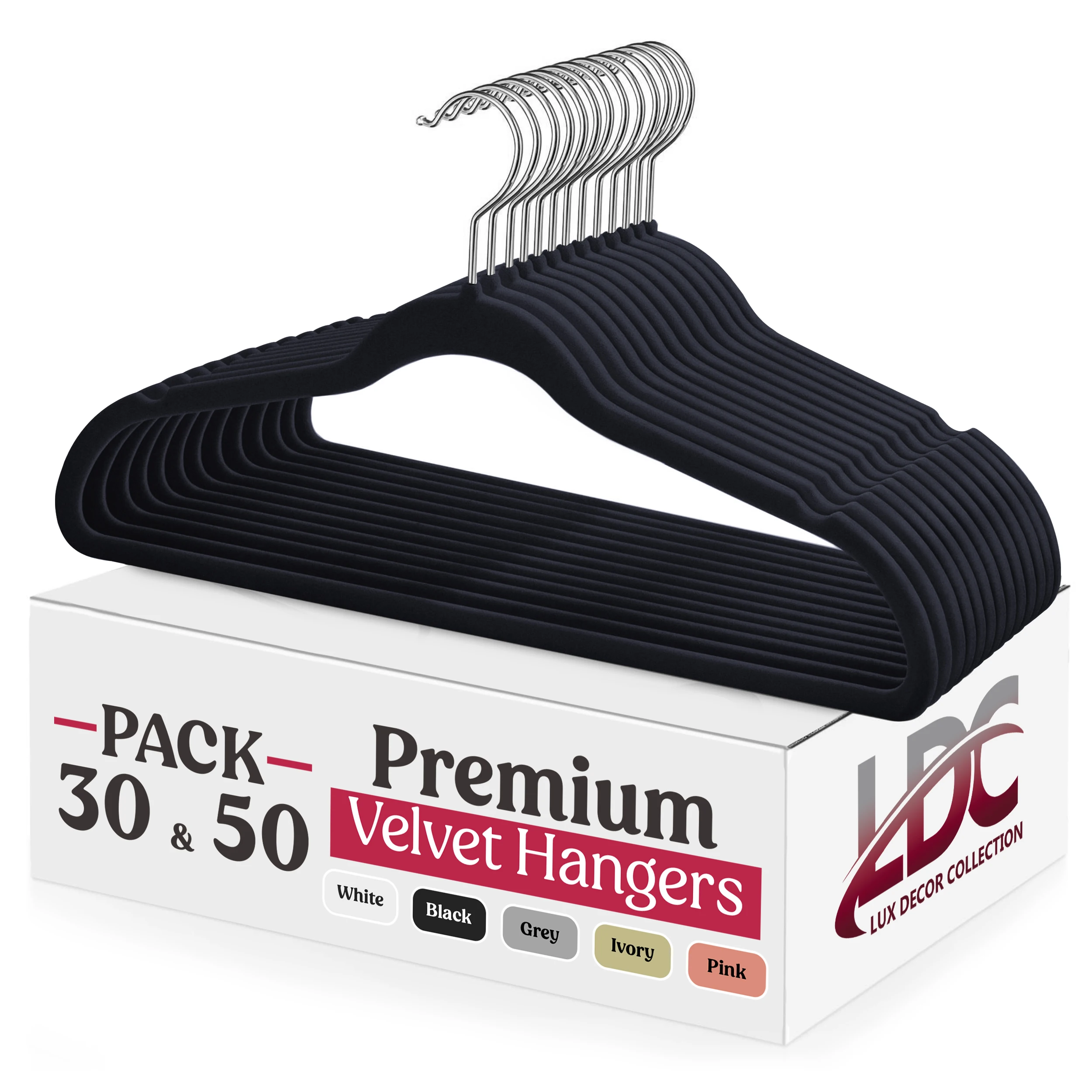 Premium Velvet Non Slip Clothes Hangers 50 Pack