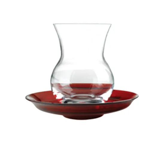 

Decorative Tea Cup, Handmade Red Glass Cup, Special Design Glass Cup Set Of 6