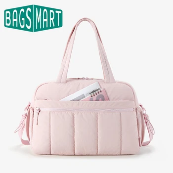 BAGSMART travel duffel bag sports bag with wet pocket for women Weekender bag waterproof hand luggage airport cabin bag carry on