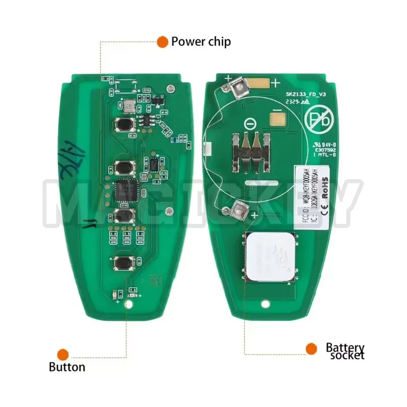 1PCS Autel IKEY IKEYFD004AL FD004AL Universal Smart Remote Key 4 Buttons 315/433MHz For Autel Smart Key For KM100 IM508 IM608