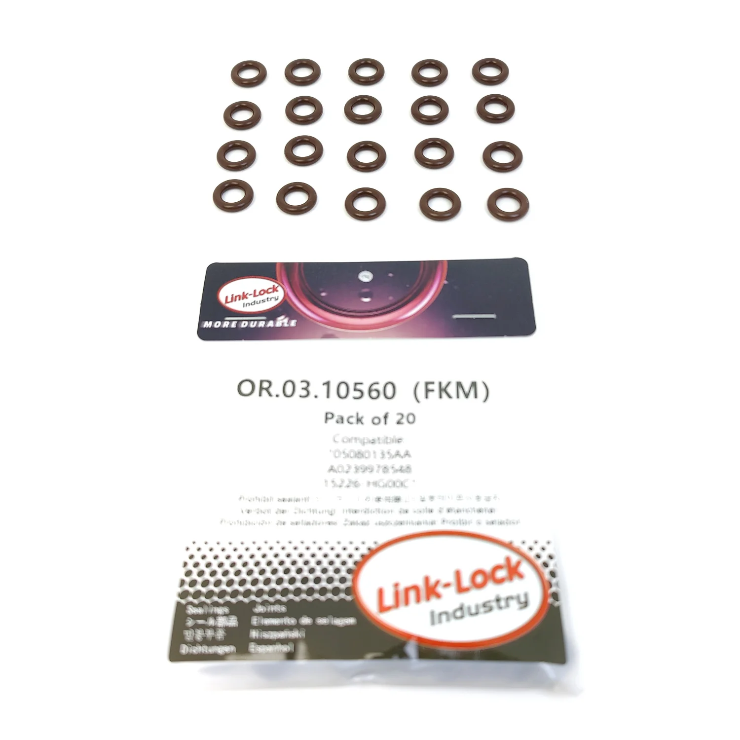 LINK-LOCK 20PCS OR.03.10560 FKM Viton Sealing O-Ring Kit of Oil Filling Port for Turbocharger 05080135AA A0239978548