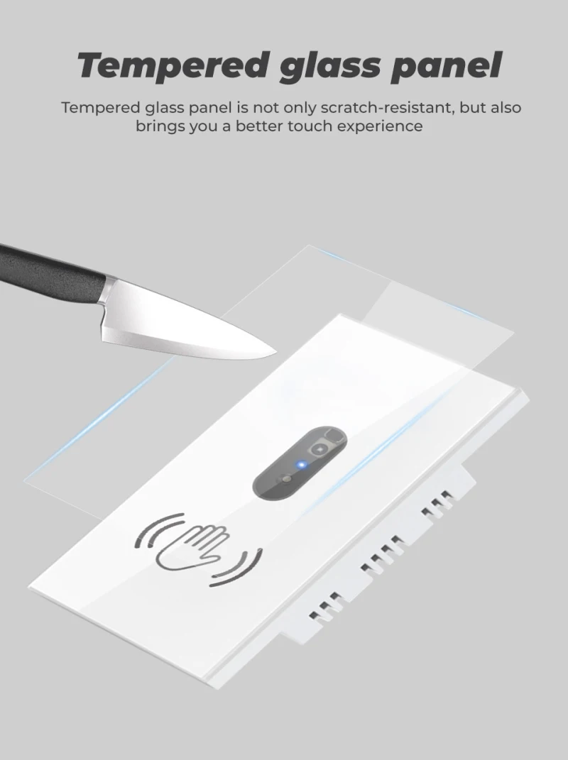 US Smart IR Sensor Switch Wall Light Infrared No Need To Touch Glass Screen Panel On Off Lamp 110V 220V 10A Electrical Power