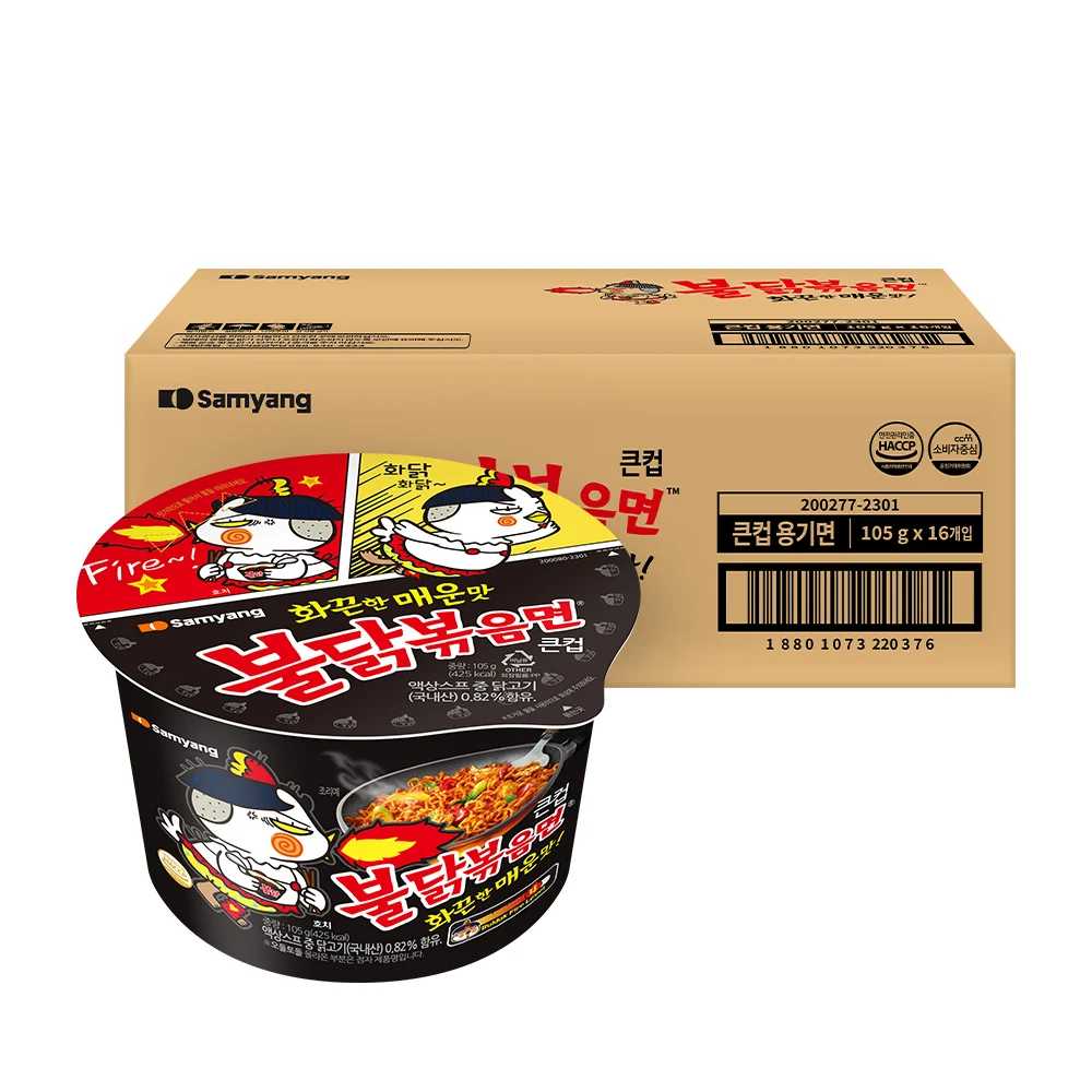 [Sanyang Food] Large Cup Bulky Roasted Noodles 105g X 16 Packs