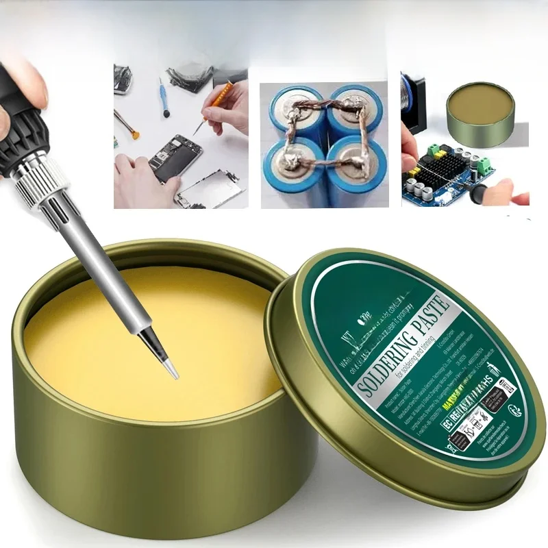 Pasta lutownicza Topnik kalafoniowy 10g/30g/100g Bezołowiowy topnik spawalniczy Naprawa żelaza Pasta spawalnicza Lutowanie cyny Olej lutowniczy Topnik lutowniczy — zdjęcie 2
