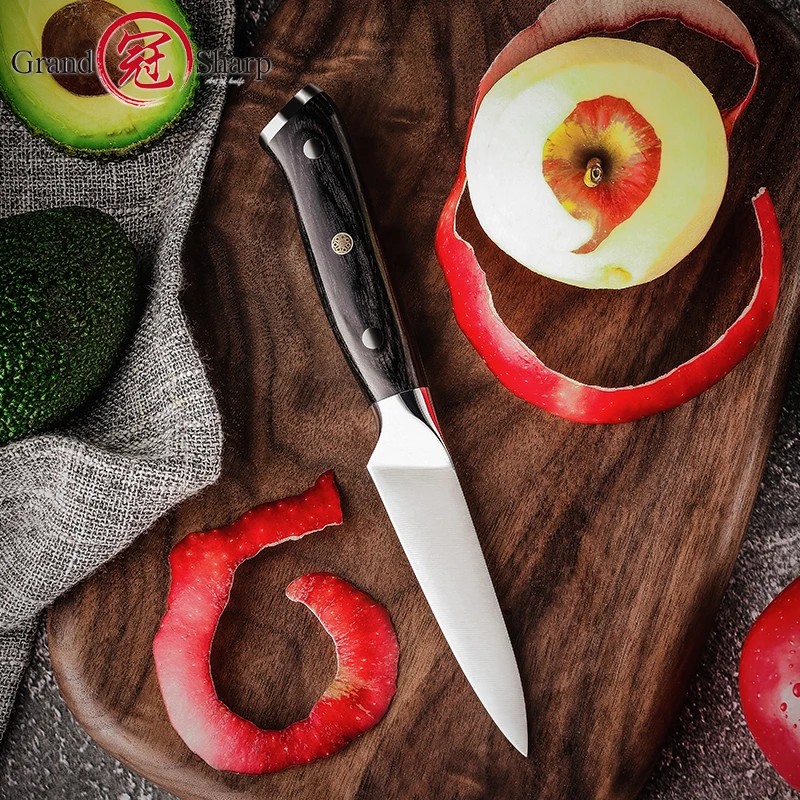 Premium Quality Paring Knife 1.4116 High Carbon German Stainless Steel Pakka Wood Black Handle Fruits Vegetables Cutting