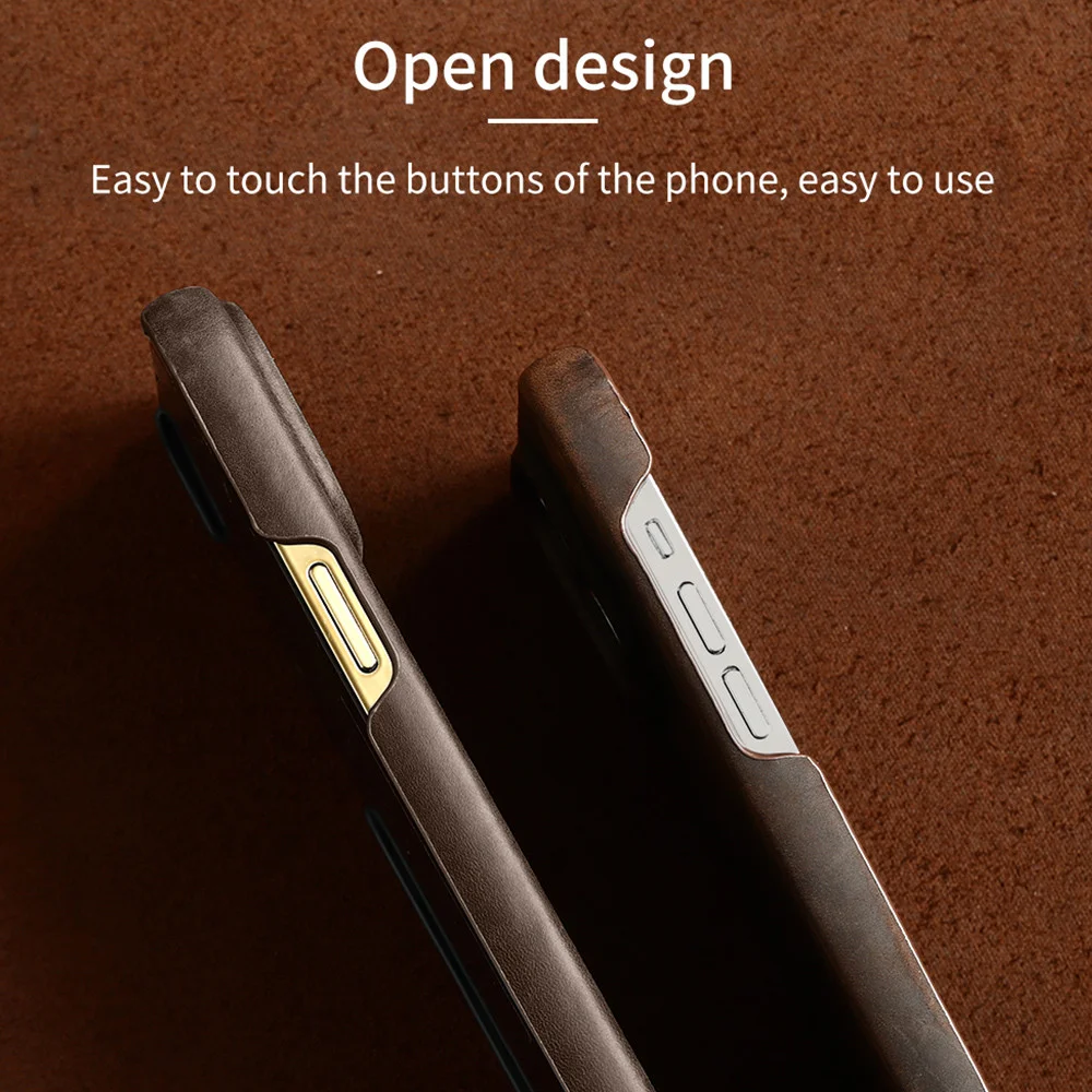 เคสโทรศัพท์หนังวัวแท้สไตล์เรโทร สำหรับ iPhone 17 16 15 13 14 Pro Max Air 16Pro 17Pro หนังแท้ลาย Crazy Horse คุณภาพสูง ฝาหลังแบบ PULL-UP