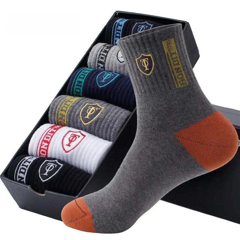 5 paires de chaussettes de sport pour hommes, printemps et automne, loisirs d'été, absorbant la sueur, confortables, fines et respirantes, basket-ball Meias EU 38-43