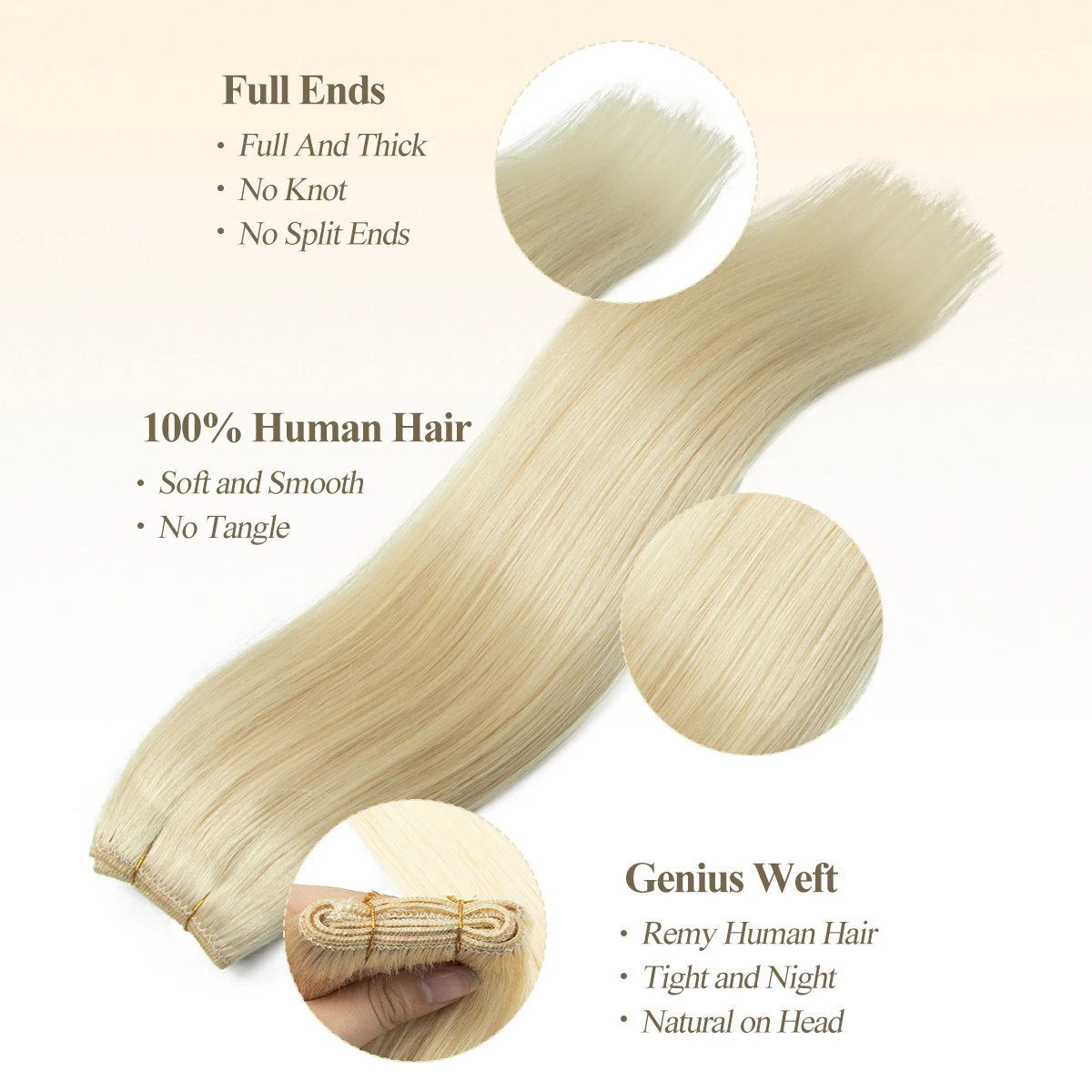 # 613 السيدات الشعر حزم من شعر أشقر شعر بشري طبيعي حقيقي آلة ريمي 12 16 20 24 بوصة #2