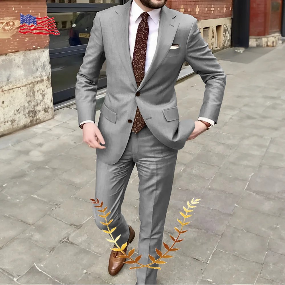 2024abito da uomo bello Casual 2 pezzi vestito per uomo Groomsmen Business Prom Blazer smoking da sposa bavero dentellato