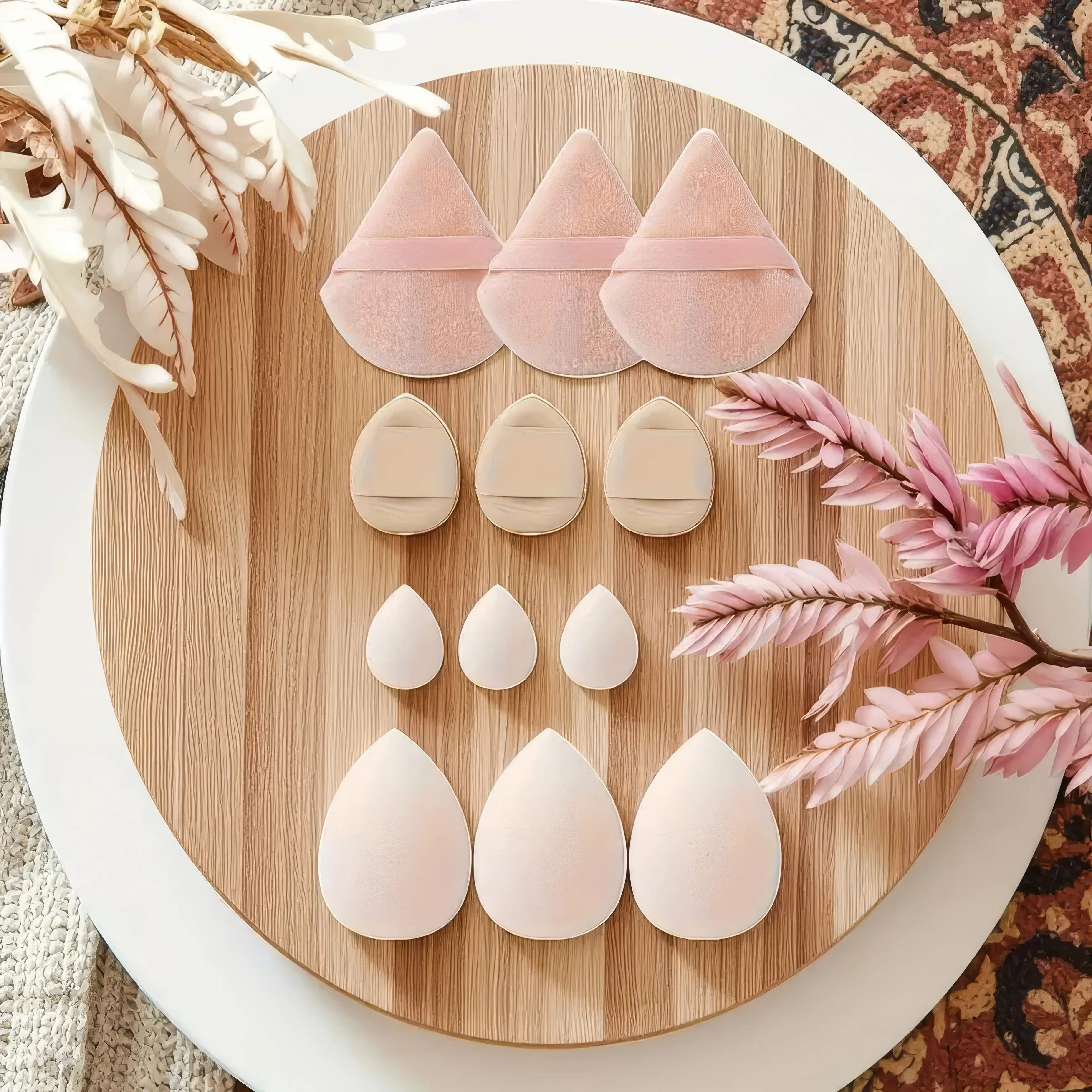 1 Set of 12 Pink/skin/deep Purple Beauty Eggs, Small and Cute, Easy To Clean, Suitable for Daily Use and Holiday Gifts
