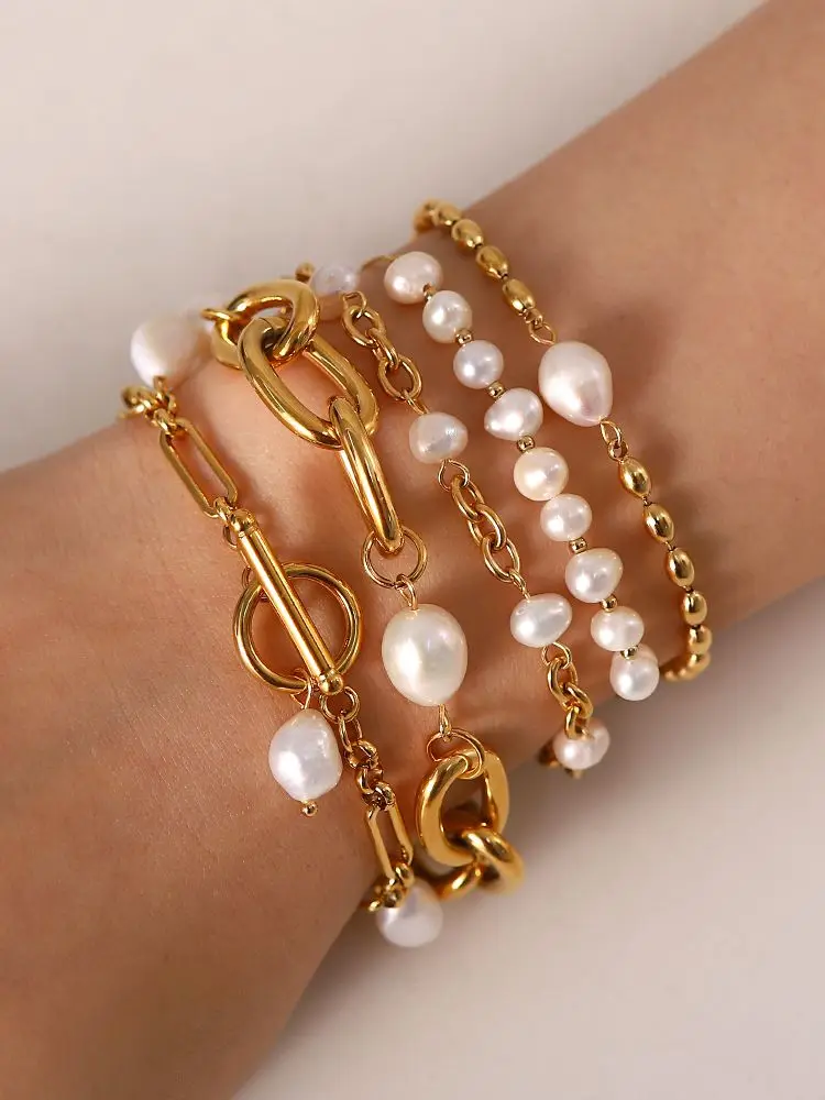 U World Elegant Natural Pearl 18K PVD Gold Plated Chain Bracelet – Ein detaillierter Testbericht für stilvolle Damenarmbänder