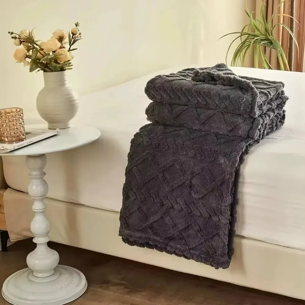 Lamb Fleece Blanket – Soft Plush Thick Warm Throw with 3D Design for Couch, Bed & Air Conditioning Use