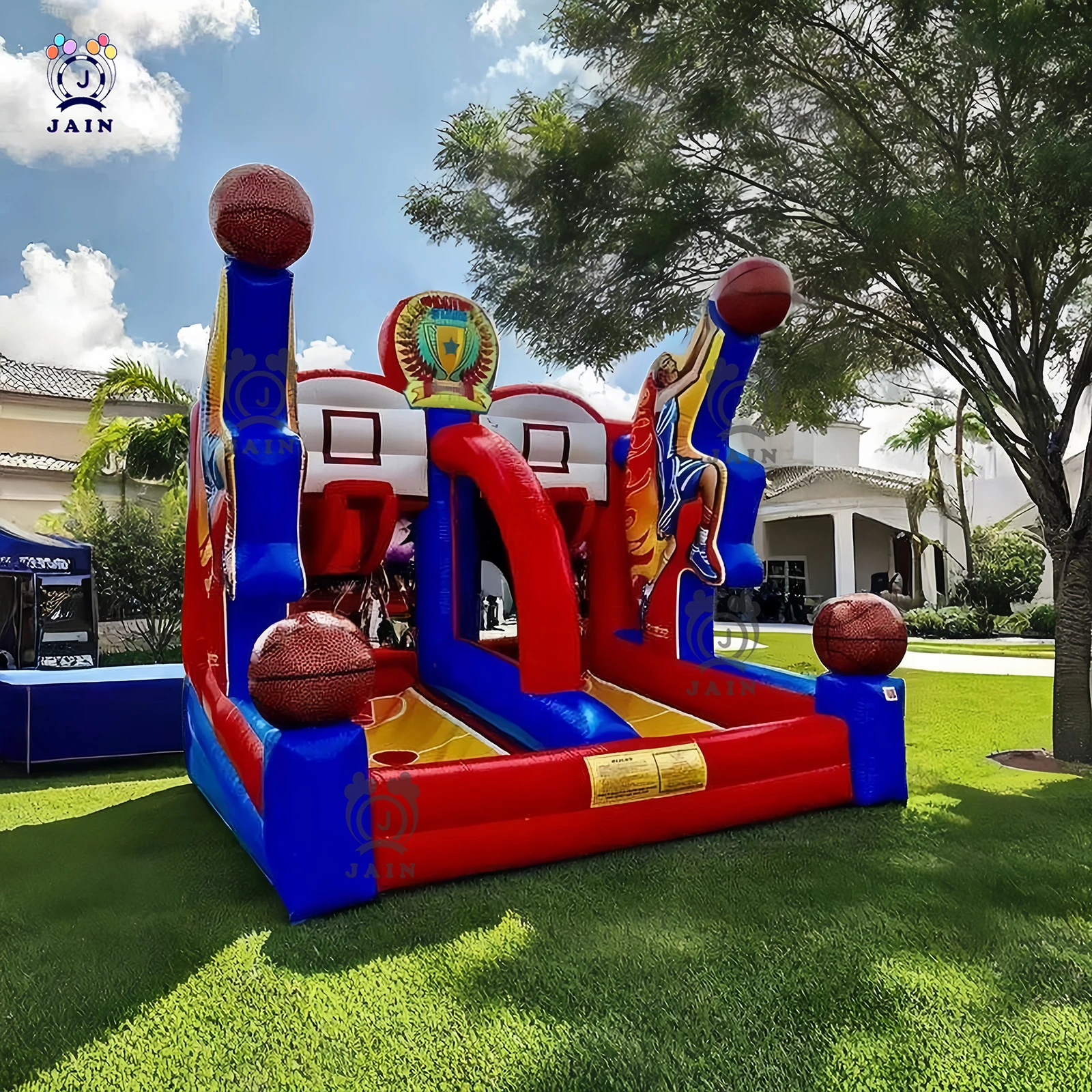 Inflatable Durable PVC Basketball Hoop Shot Inflatable Basketball Game with 2 Hoops , for Parties, Events, and Outdoor Gathering