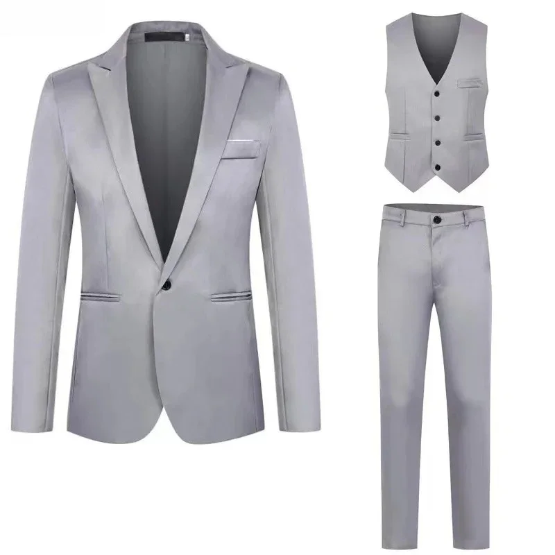 Costumes de mariage de luxe pour hommes, ensemble de 2 tenues élégantes, blazers de mode, vestes classiques d'affaires, glaPants, vêtements formels, 3 pièces, 2024